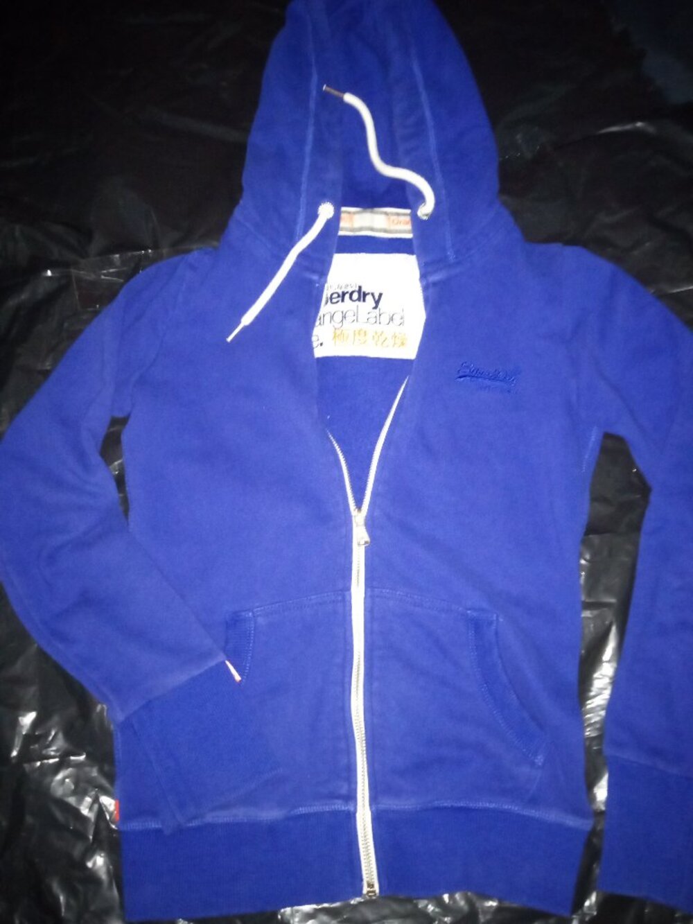 SuperDry Orange Label Royal Blue Hoodie Mens XS